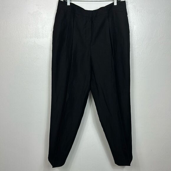 Lafayette 148 New York Franklin Silk & Linen-Blend Pant In Black Size 16 - Picture 3 of 12